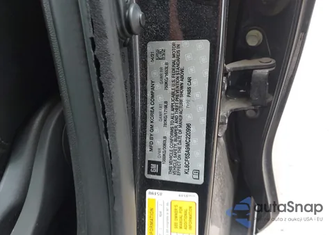 2021 Chevrolet Spark Fwd 2Lt Automatic из США, поврежденный, VIN KL8CF6SA9MC220996